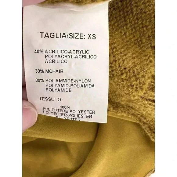 Siste's Made in Italy Gorgeous Mixed Fabric Design Mustard Yellow/Green XSMALL - Picture 8 of 10
